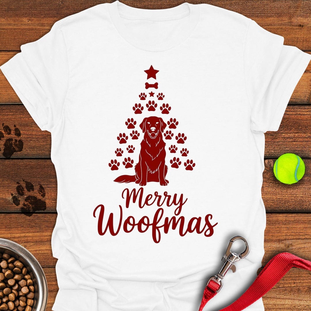 Golden Retriever Merry Woofmas Christmas White