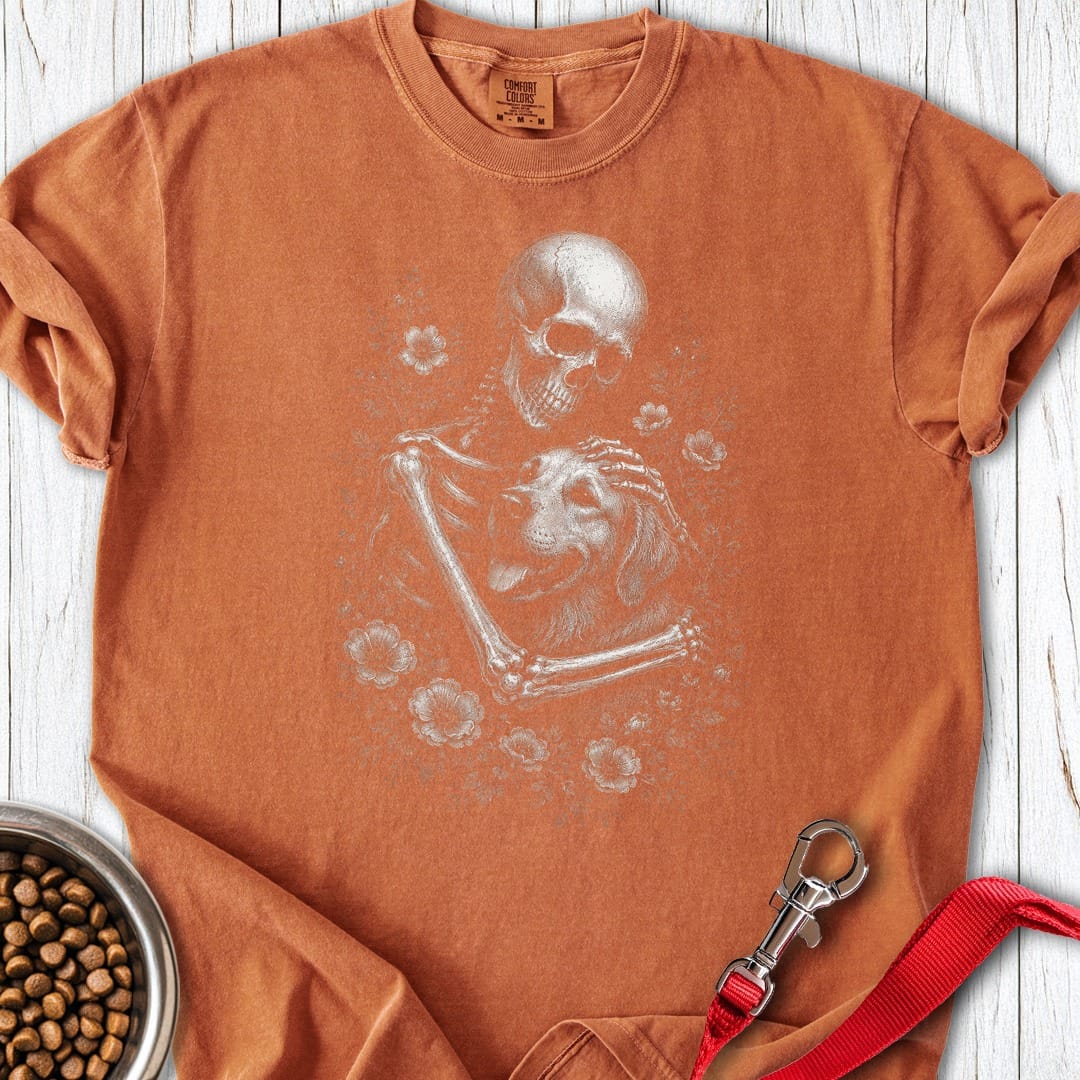 Golden Retriever Skeleton Halloween Premium Tee Yam