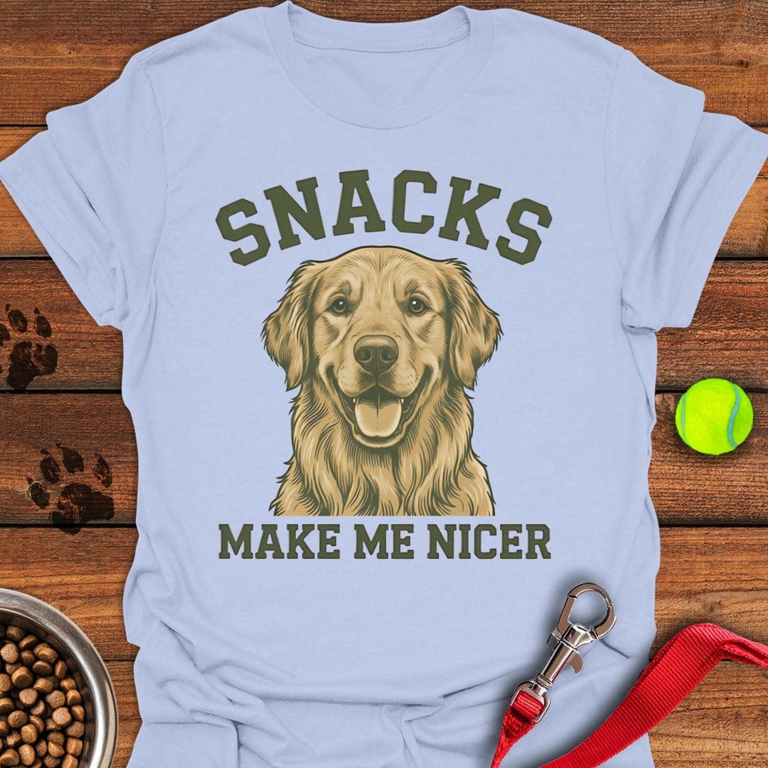 Golden Retriever Snacks T-Shirt Light Blue