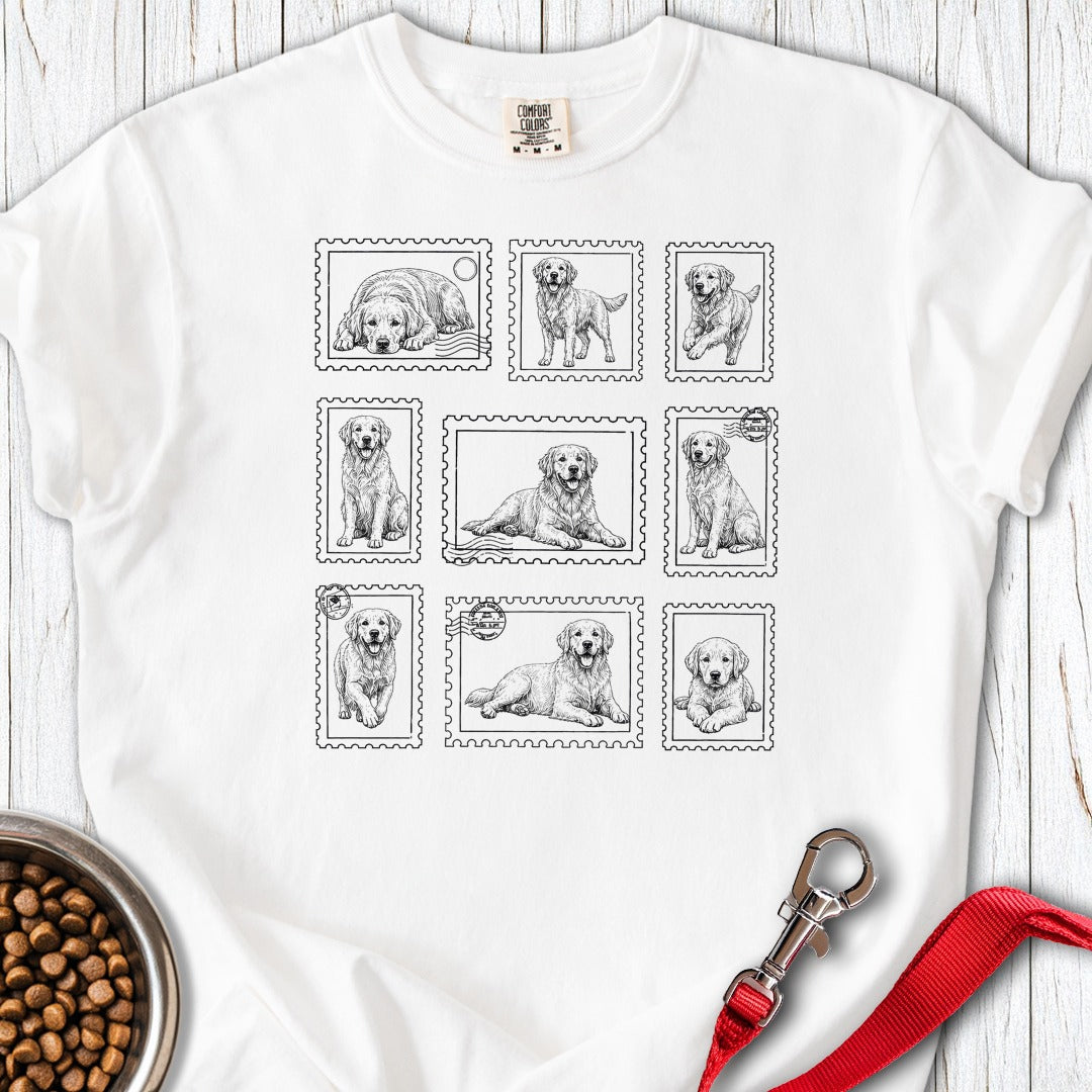 Golden Retriever Stamps Premium Tee White