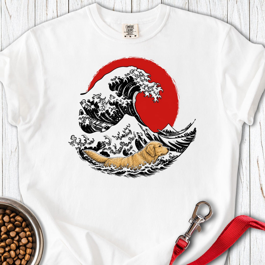 Golden Retriever Swimming Premium Tee White