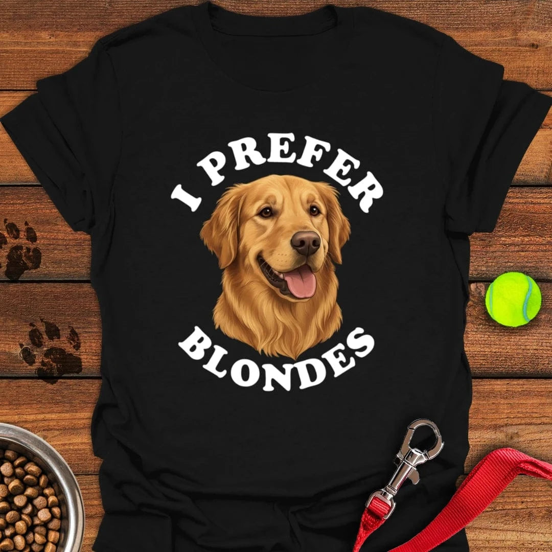 I Prefer Blondes Golden Retriever T-Shirt Black