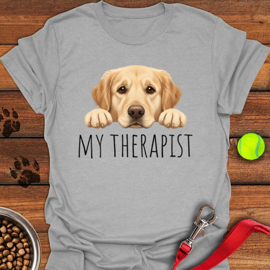 My Therapist Golden Retriever T-Shirt Sport Grey