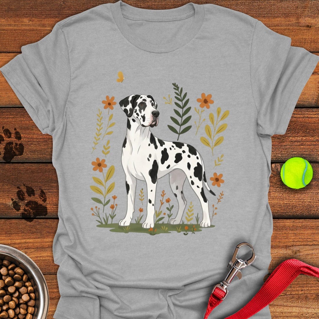 Harlequin Great Dane Flowers Sport Grey