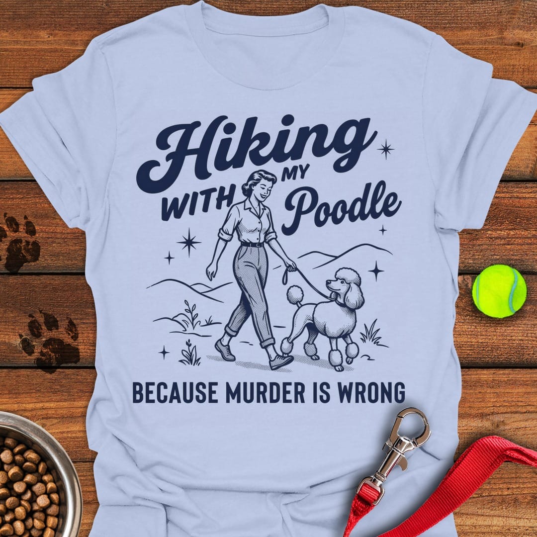 Hiking With My Poodle Light Blue