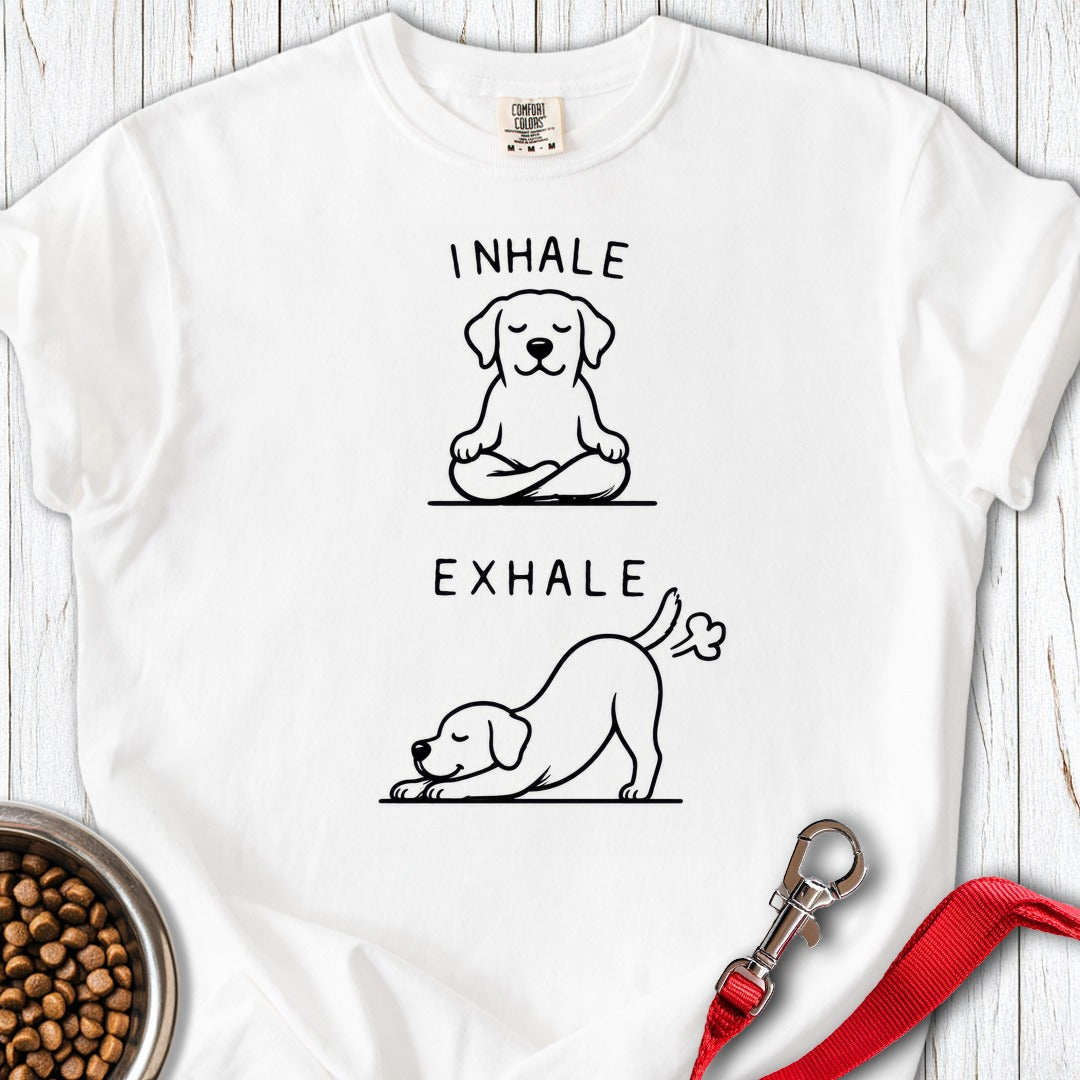 Inhale Exhale Labrador Premium Tee White