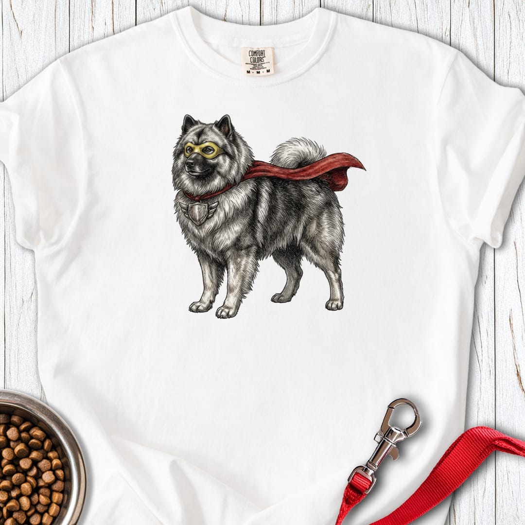 Keeshond Superhero Premium Tee White