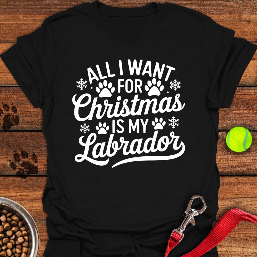 Labrador Christmas T-Shirt Black