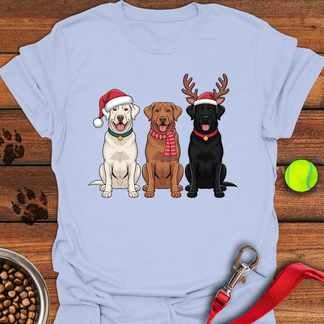 Labrador Christmas T-Shirt Light Blue