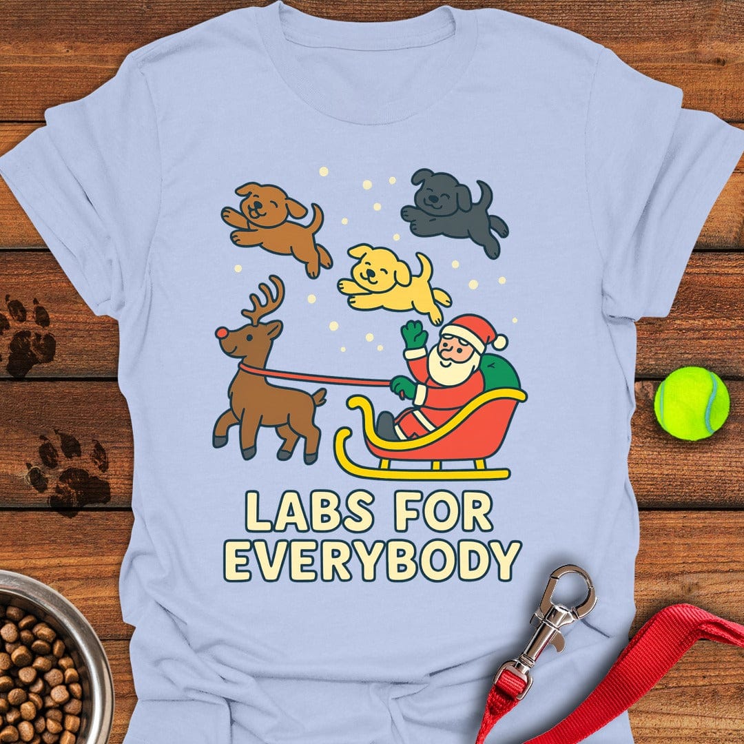 Labrador Christmas T-Shirt Light Blue
