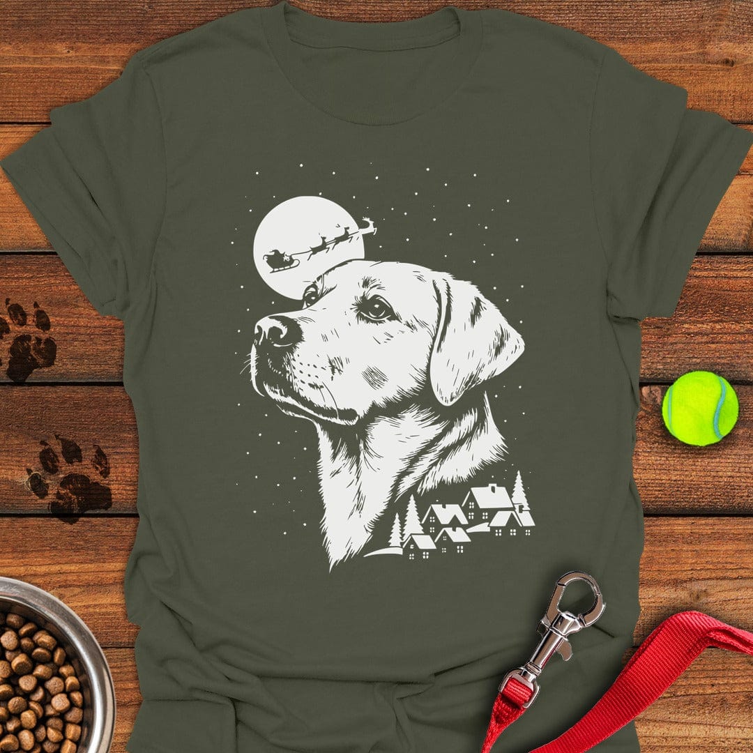 Labrador Christmas T-Shirt Military Green