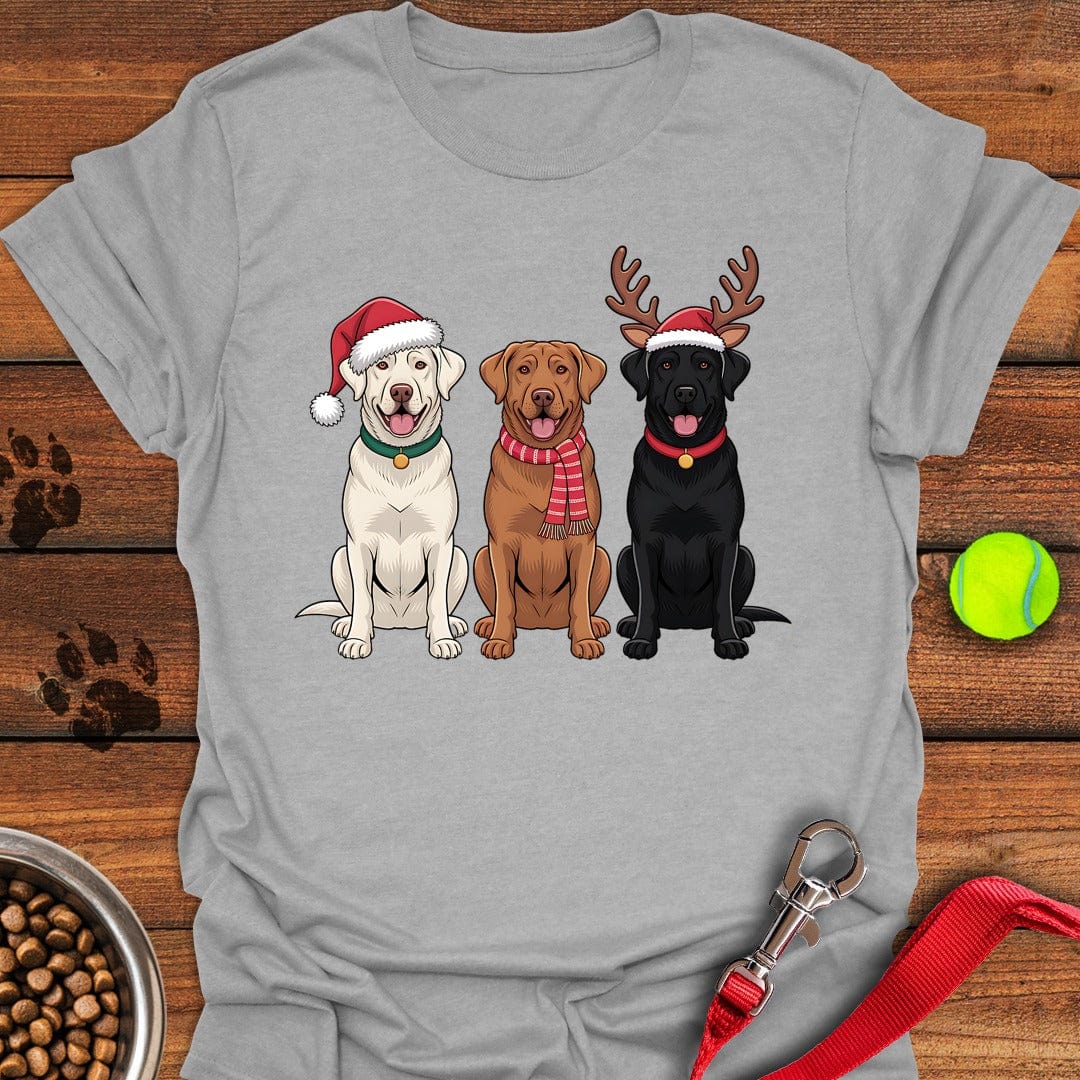 Labrador Christmas T-Shirt Sport Grey