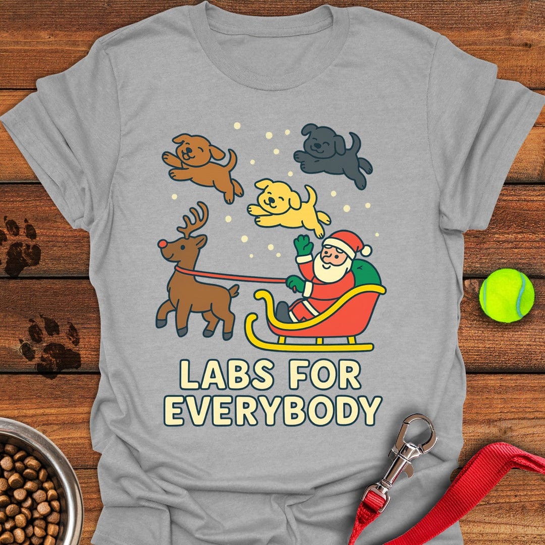 Labrador Christmas T-Shirt Sport Grey