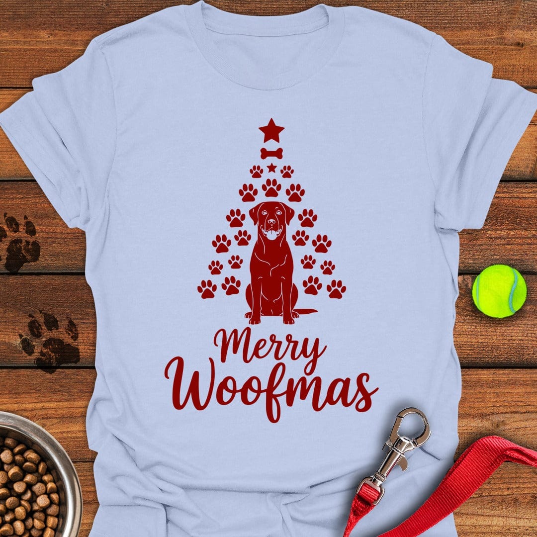 Labrador Merry Woofmas Christmas Light Blue