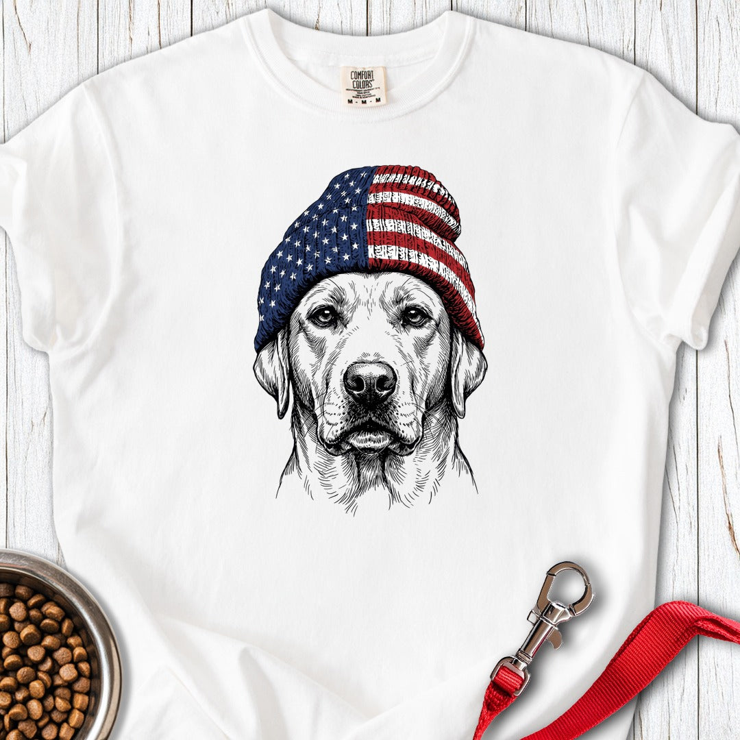 Labrador USA Beanie Premium Tee White