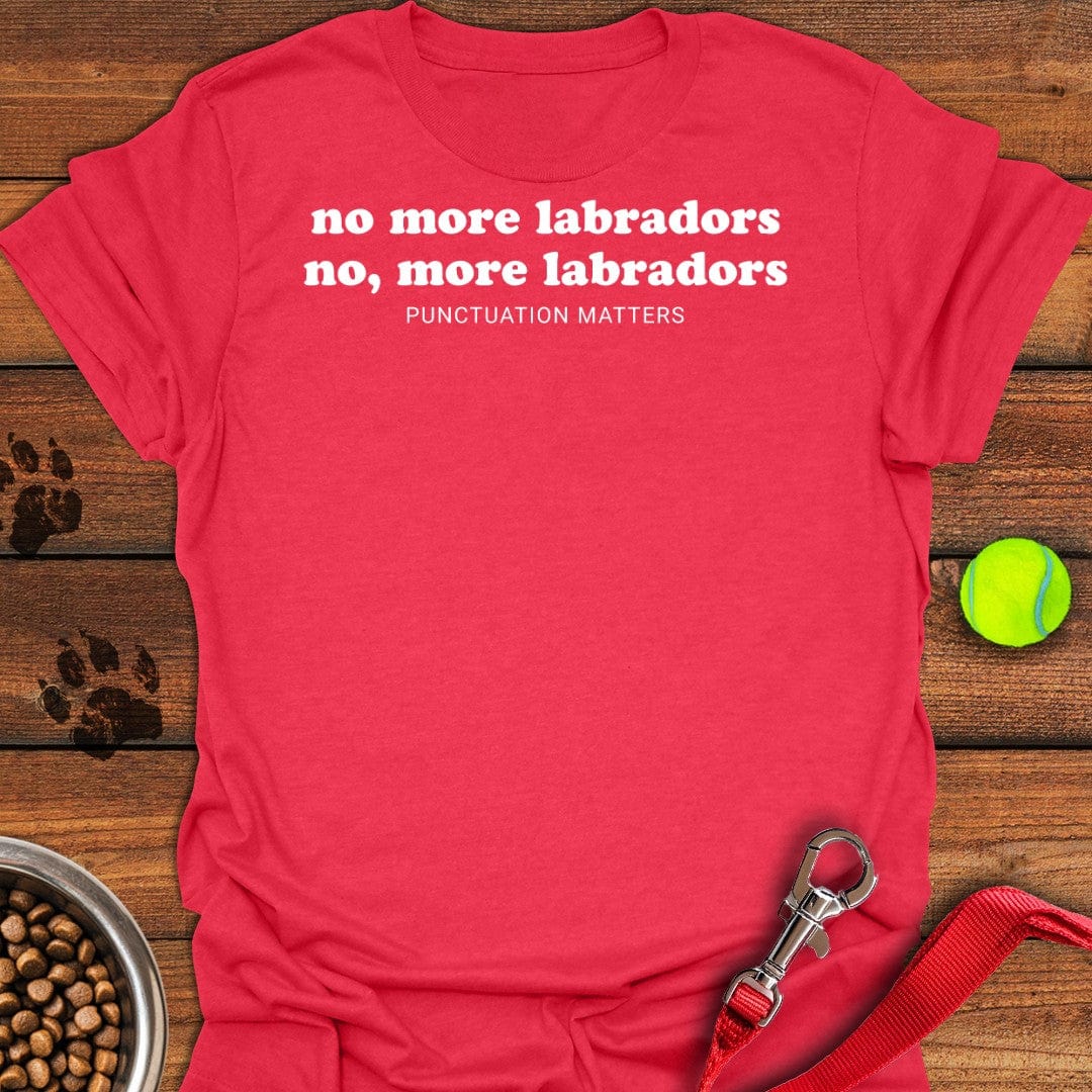 Funny Labrador Punctuation T-Shirt Heather Red