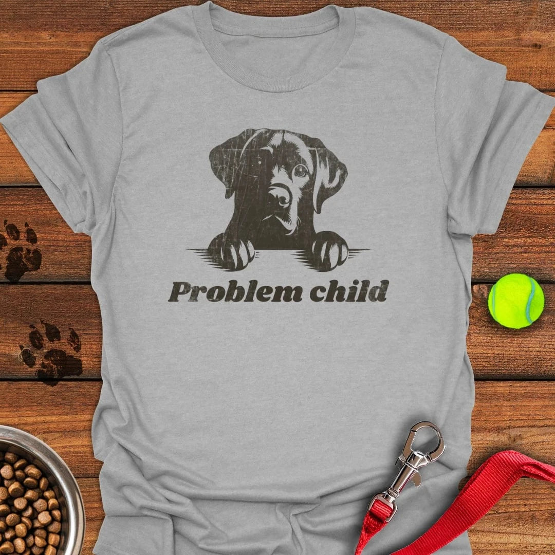 Problem Child Labrador T-Shirt Sport Grey