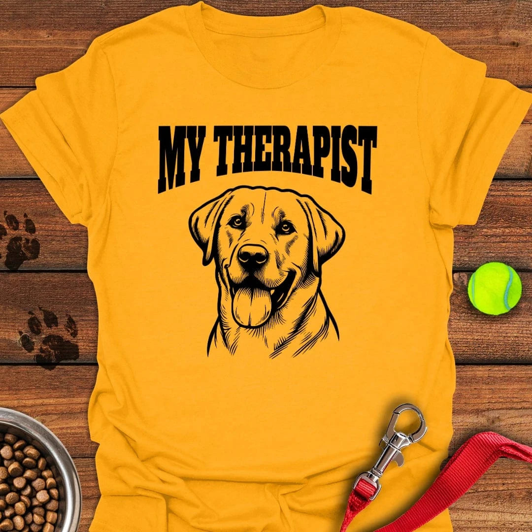 My Therapist Labrador T-Shirt Gold