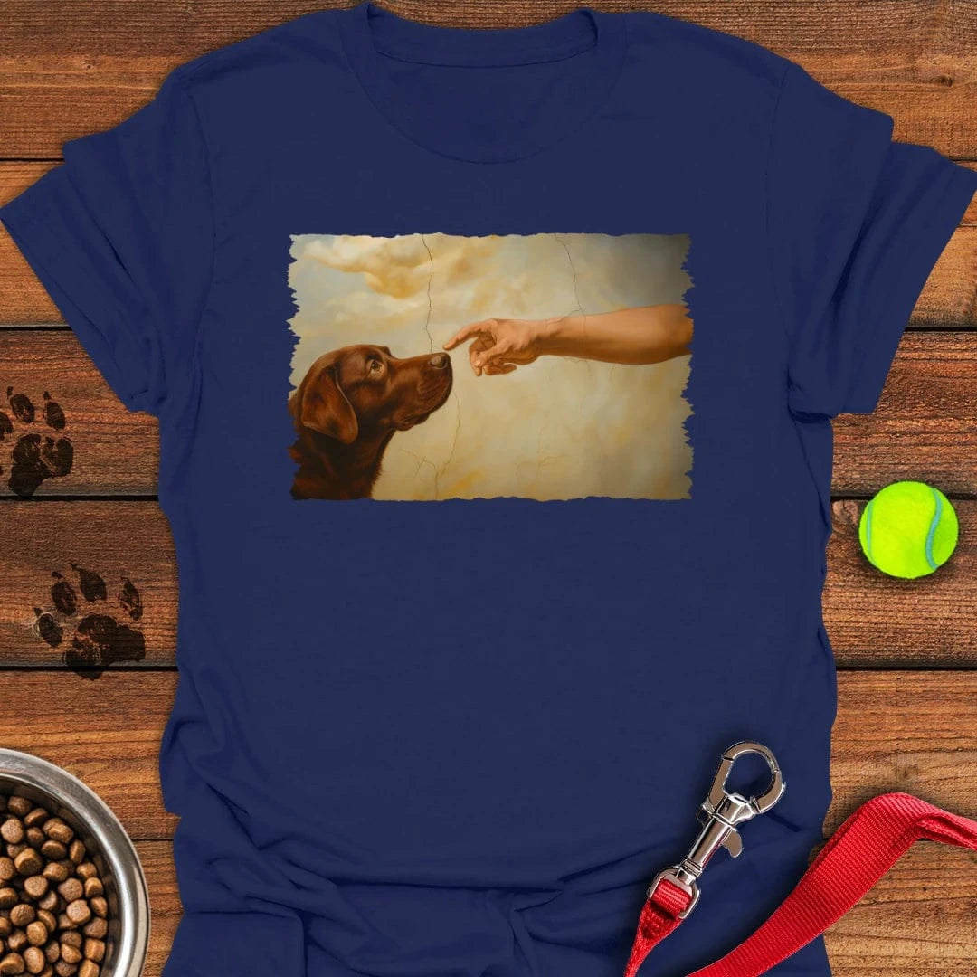 God Creates Chocolate Labrador T-Shirt Navy