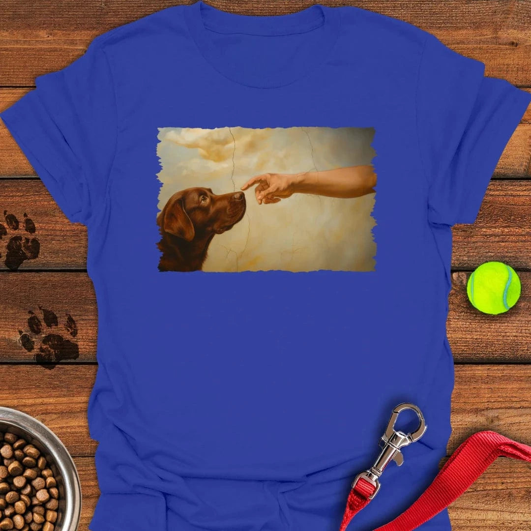God Creates Chocolate Labrador T-Shirt Royal