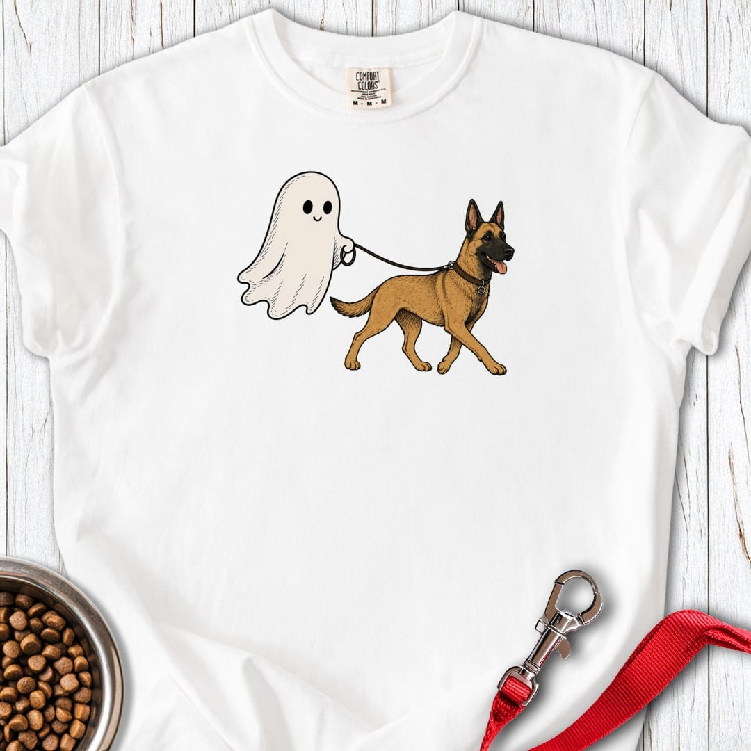 Malinois Ghost Halloween Premium Tee White