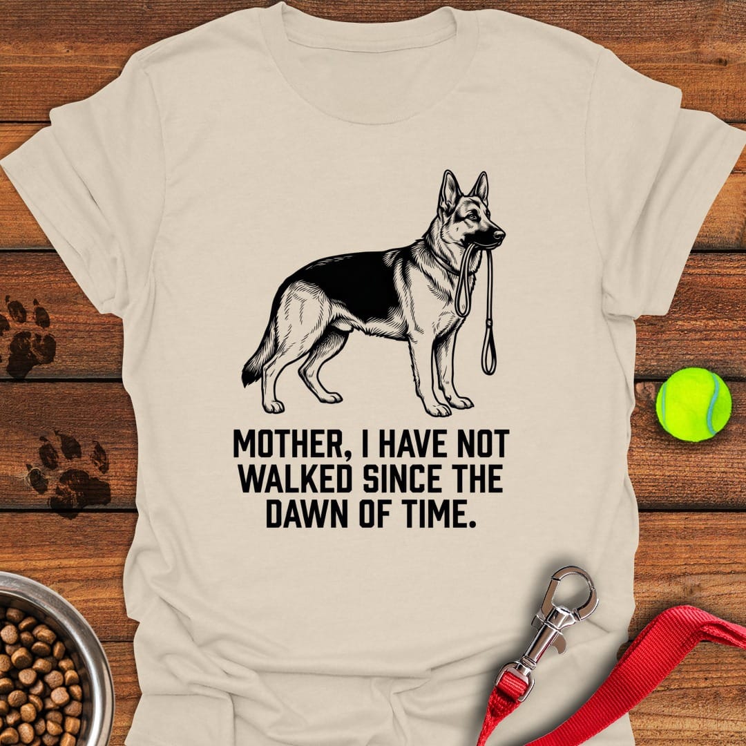 Mother Walking German Shepherd Natural