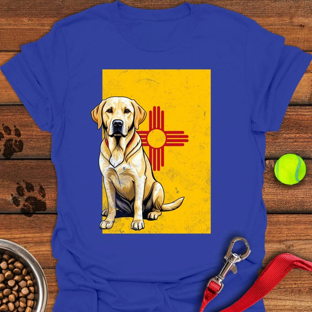 Yellow Labrador New Mexico Flag T-Shirt Royal