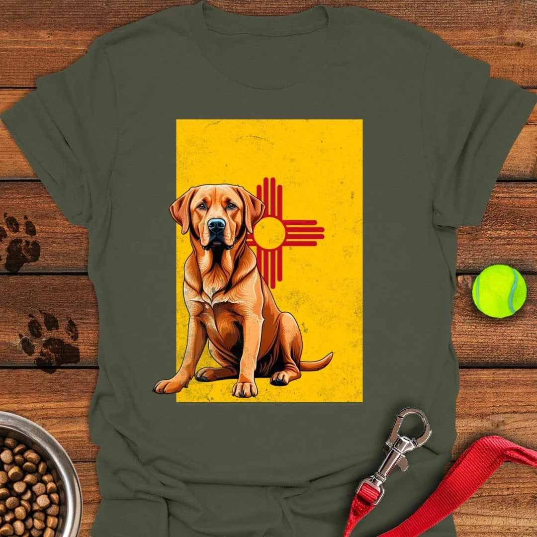 Fox Red Labrador New Mexico Flag T-Shirt Military Green