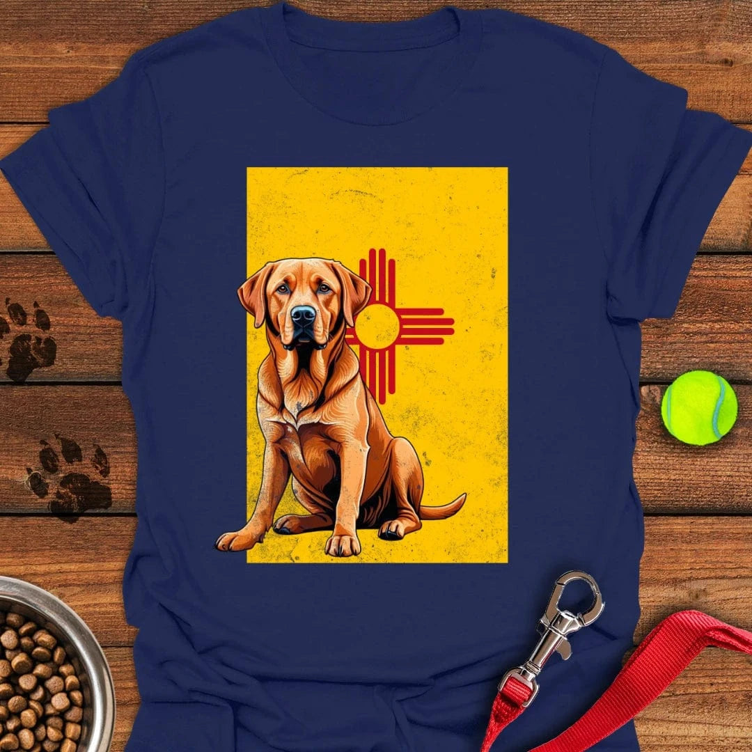 Fox Red Labrador New Mexico Flag T-Shirt Navy