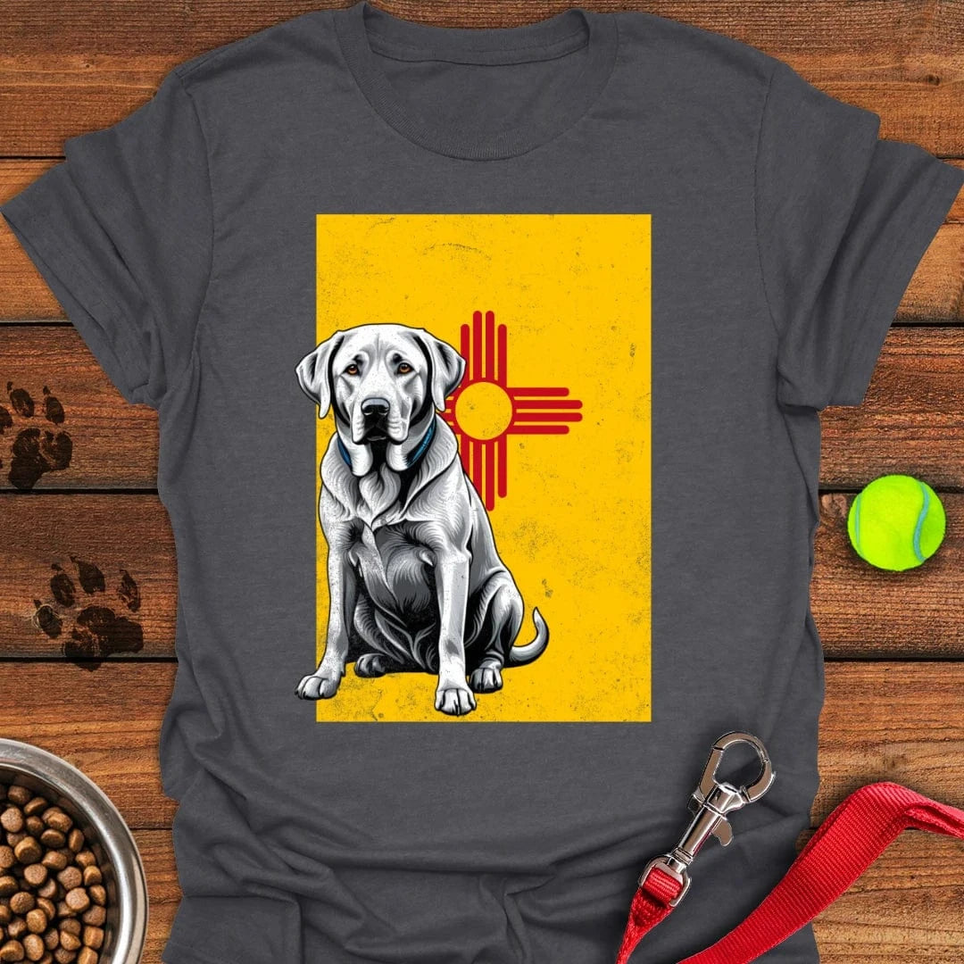 Silver Labrador New Mexico Flag T-Shirt Dark Heather