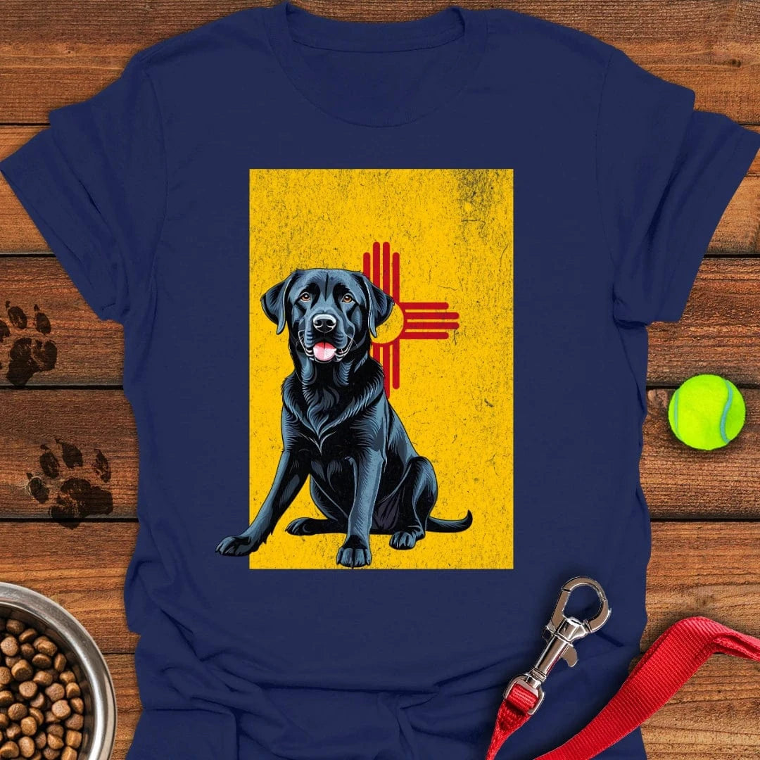 Black Labrador New Mexico Flag T-Shirt Navy