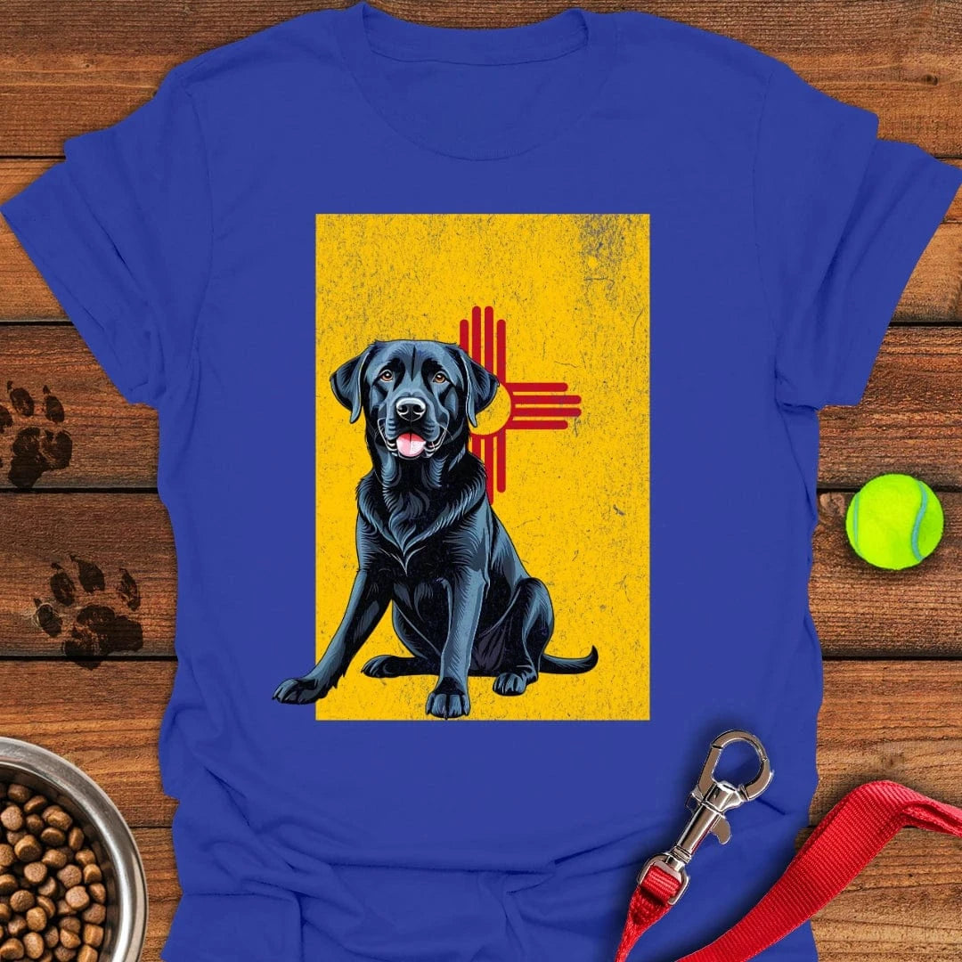 Black Labrador New Mexico Flag T-Shirt Royal
