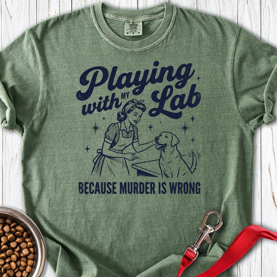 Playing With My Lab Premium Tee Moss