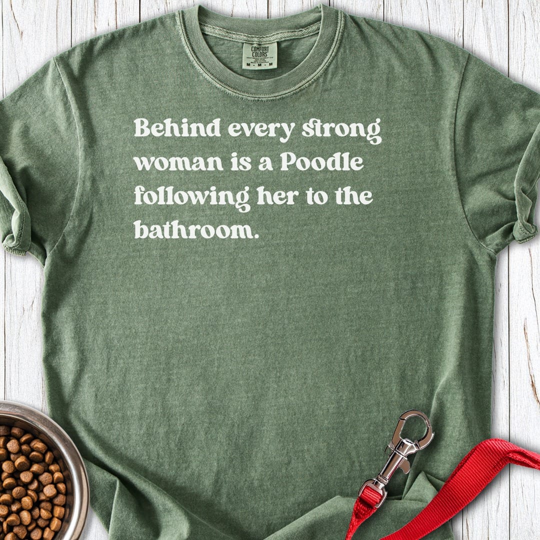 Poodle Strong Woman Premium Tee Moss
