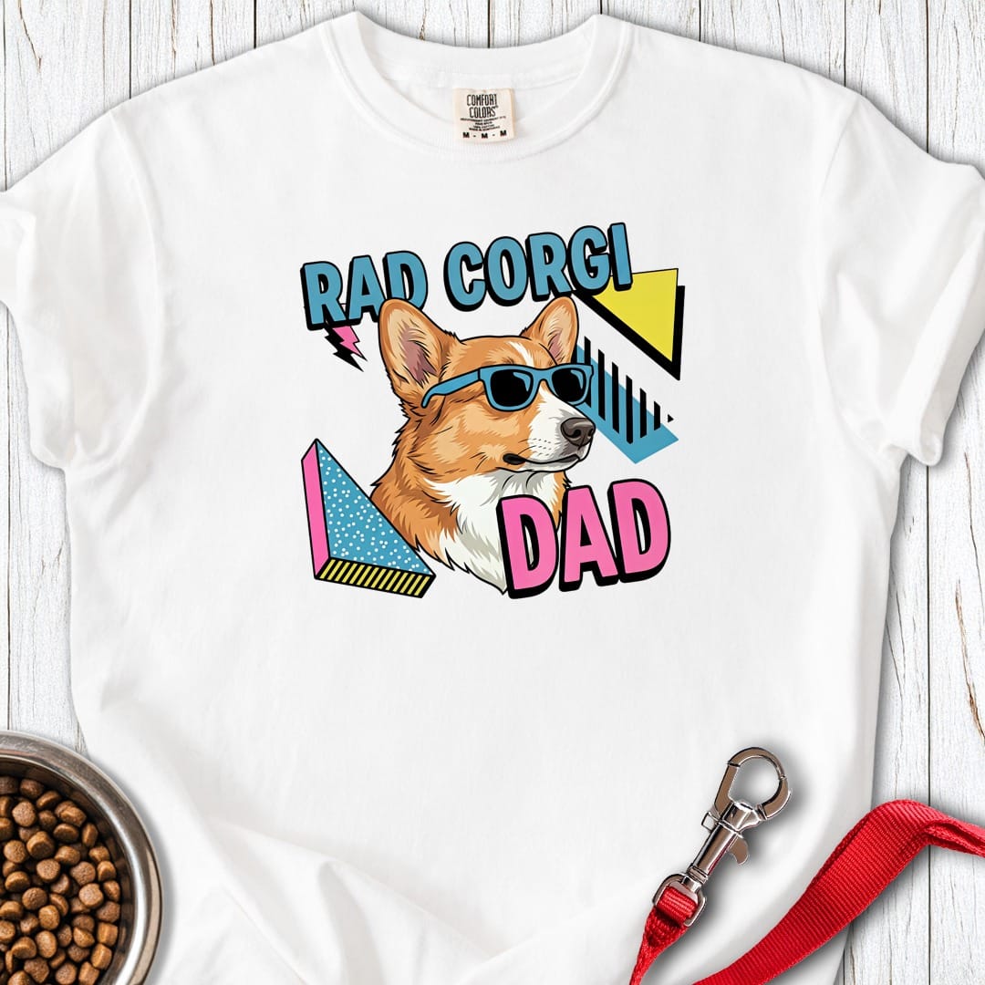 Rad Corgi Dad Premium Tee White