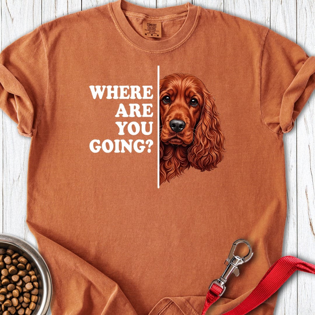 Red Cocker Spaniel Following Premium Tee Yam