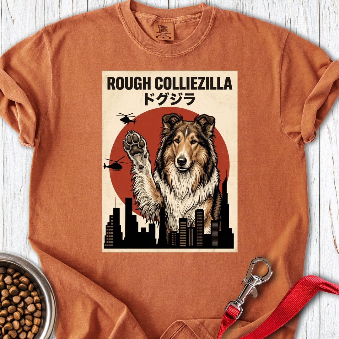 Rough Collie Colliezilla Premium Tee Yam