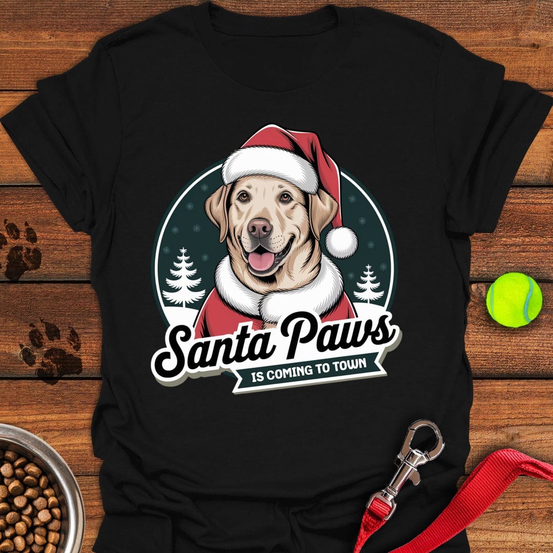 Santa Paws Labrador Christmas T-Shirt Black