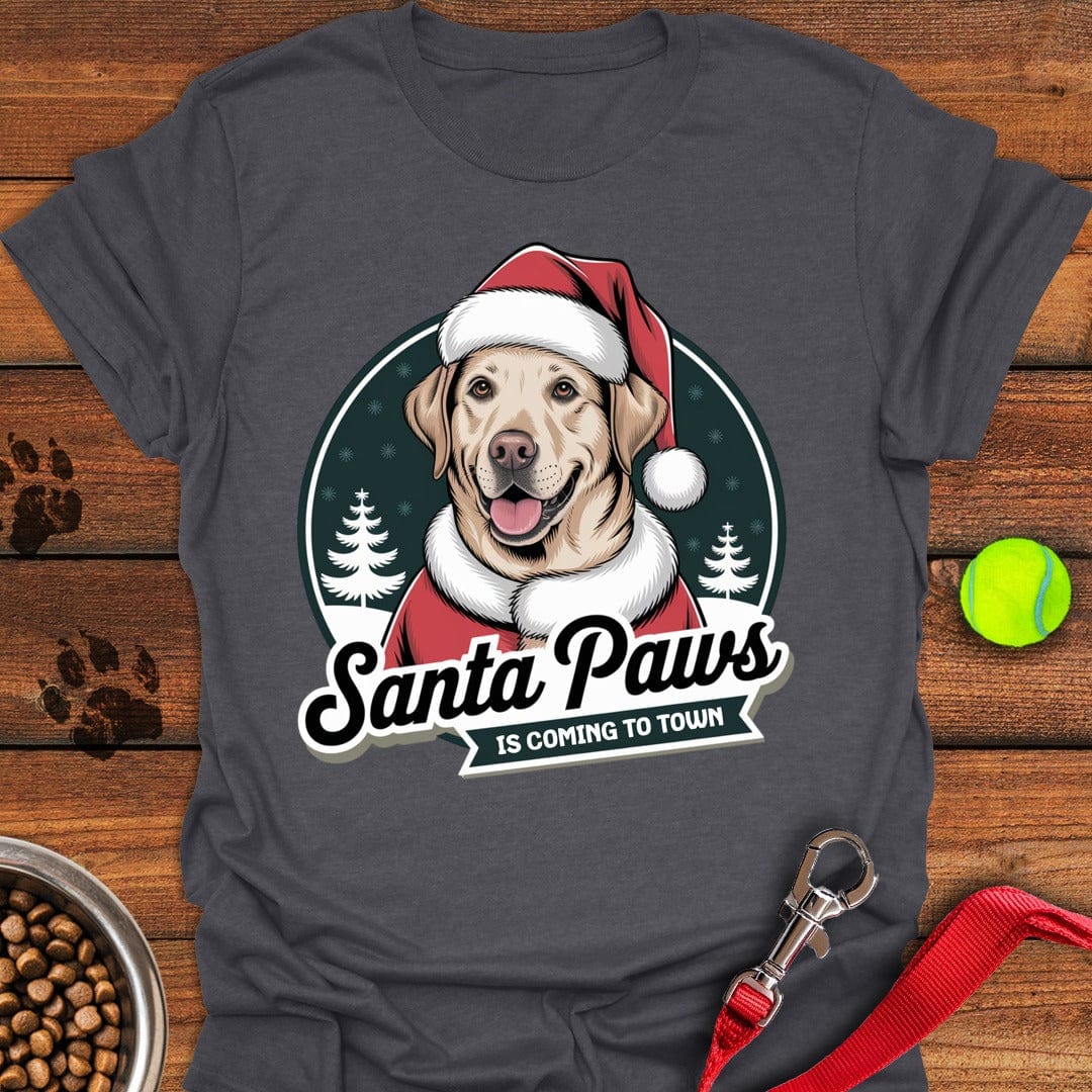 Santa Paws Labrador Christmas T-Shirt Dark Heather