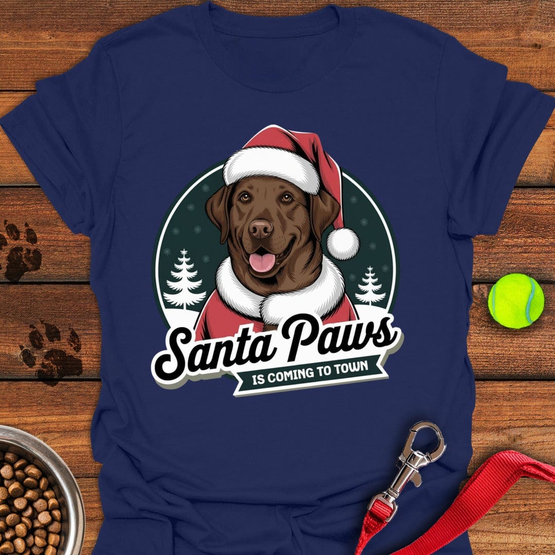Santa Paws Labrador Christmas T-Shirt Navy