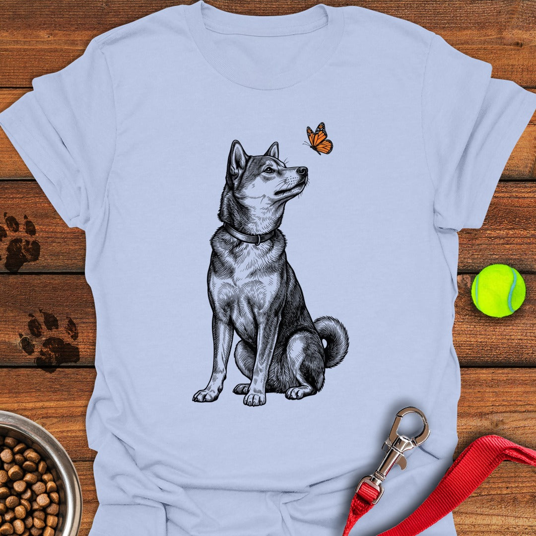 Shiba Inu Butterfly Light Blue