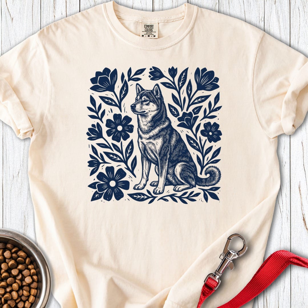 Shiba Inu Linocut Premium Tee Ivory