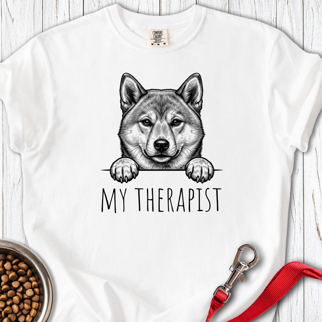 Shiba Inu Therapist Premium Tee White