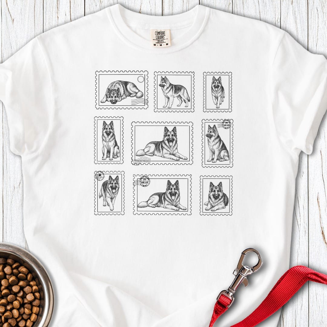 Shiloh Shepherd Stamps Premium Tee White