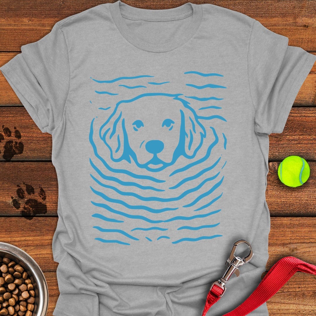 Swimming Golden Retriever T-Shirt Sport Grey
