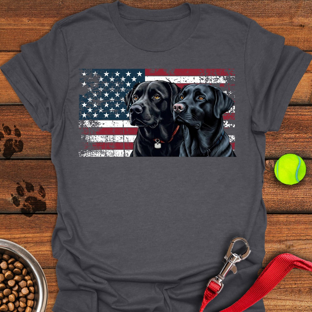 Two Black Labs USA Dark Heather