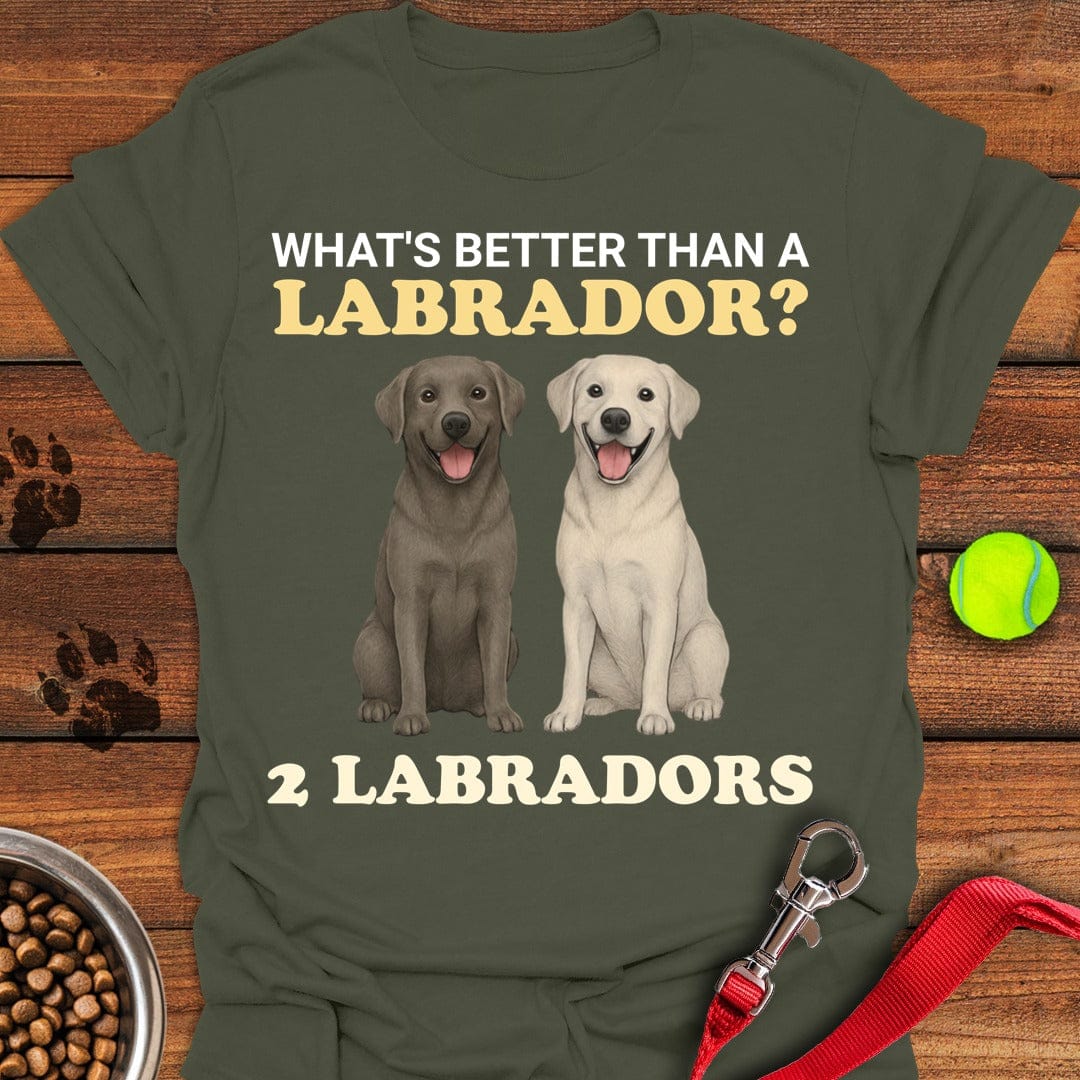 Two Silver Labs Military Green