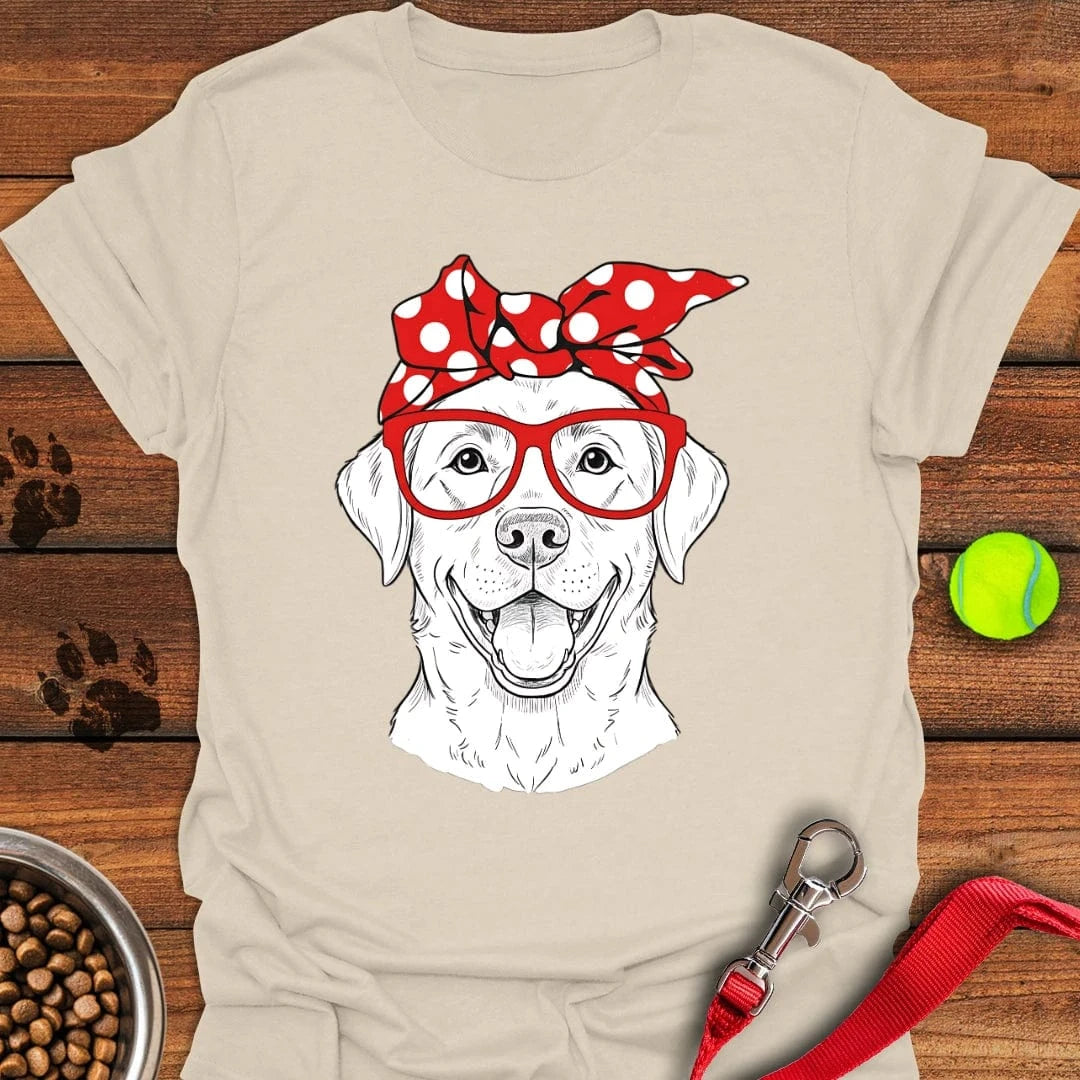 Funny Labrador Red Glasses T-Shirt Natural