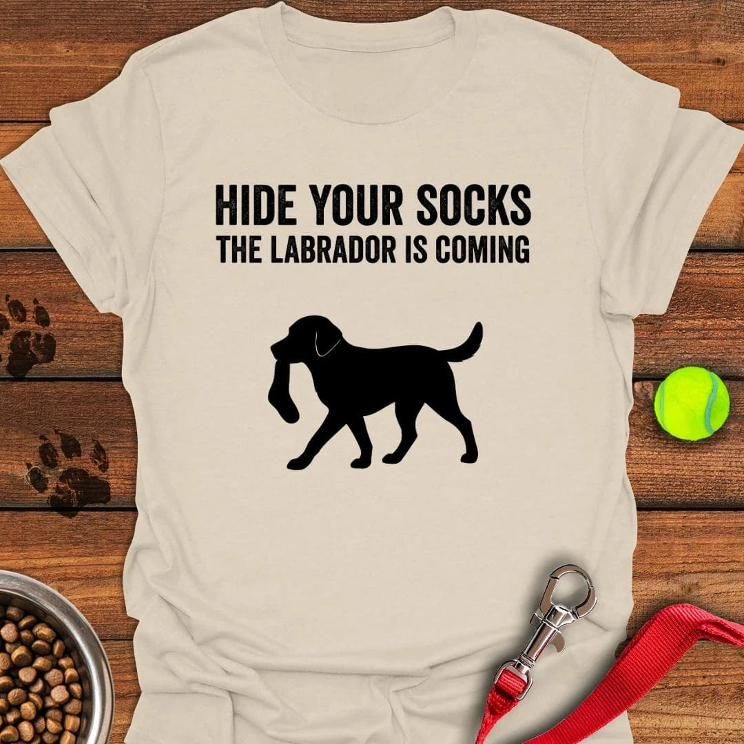 Hide Your Socks Labrador T-Shirt Natural