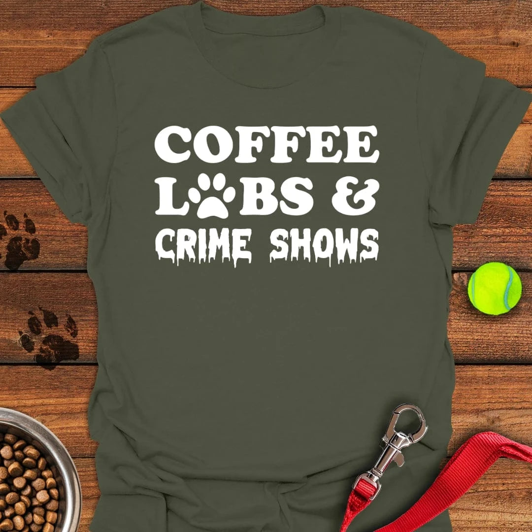 Coffee Labs & Crime Shows T-Shirt Military Green